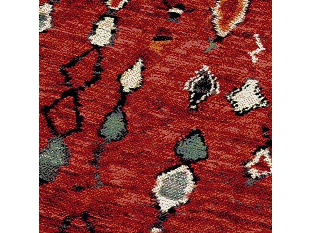Tapis berbère 200x290 tissé motifs tribaux LYN8 MOROCO rouge