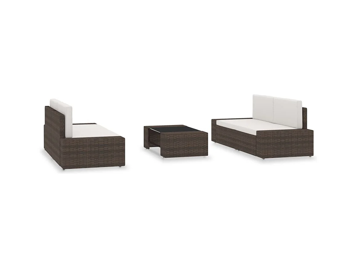 Mobili da Giardino 5 pz. Resina intrecciata Marrone