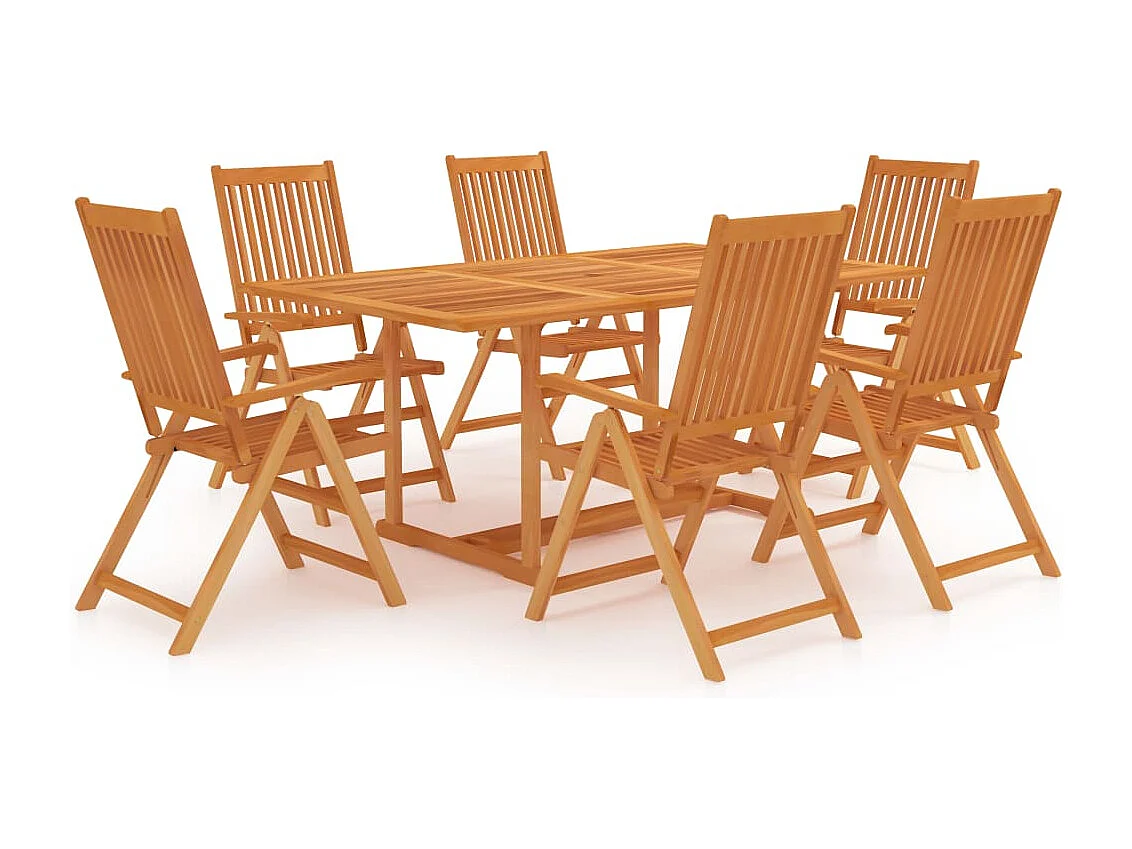 Muebles de jardín 7 piezas Madera maciza de teca