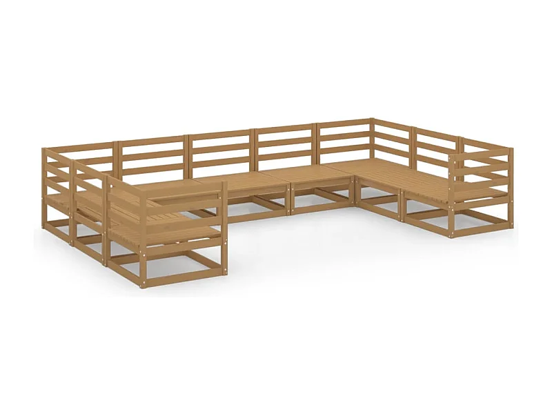 Tuinmeubelen 9-delig massief grenenhout