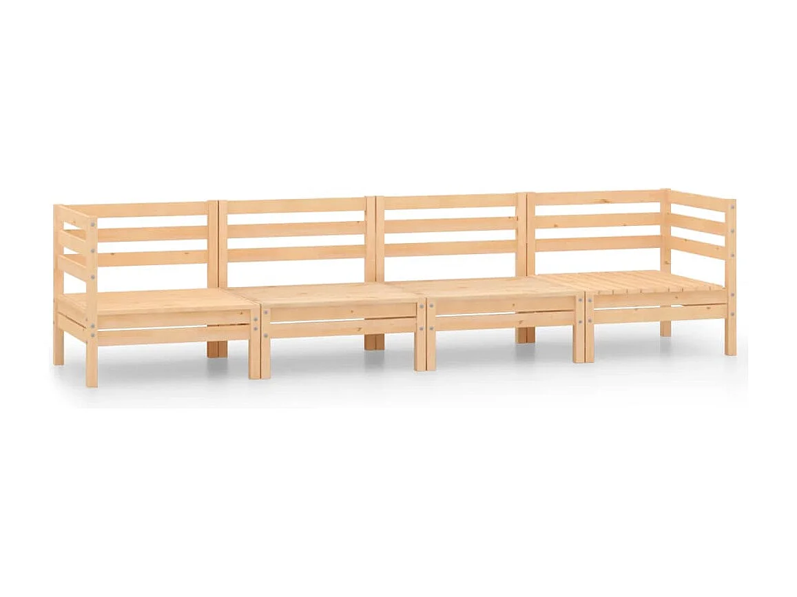 Salon de jardin 4 pcs Bois de pin massif