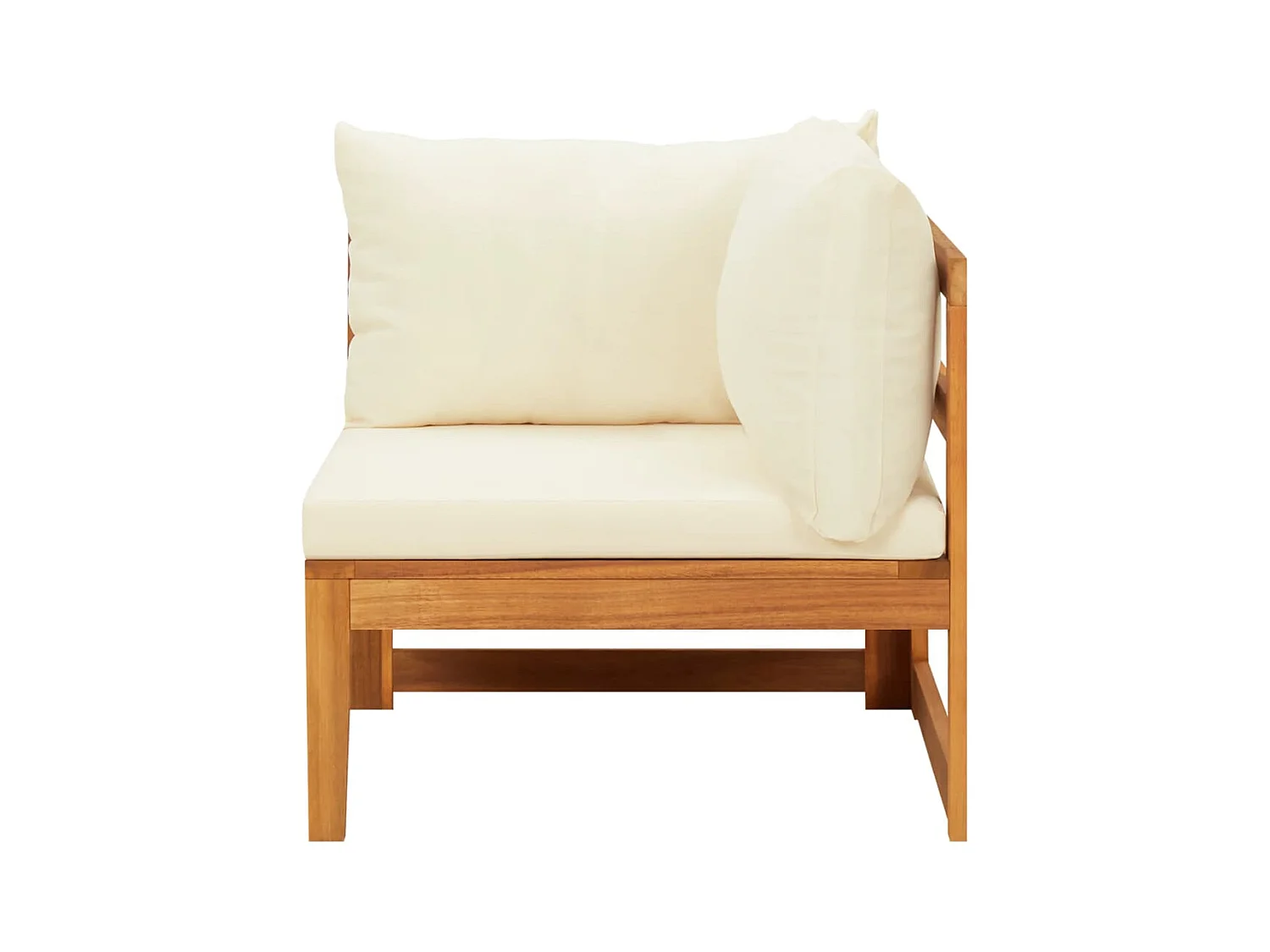 Salon de jardin 3 pcs avec coussins blanc crème Bois d'acacia