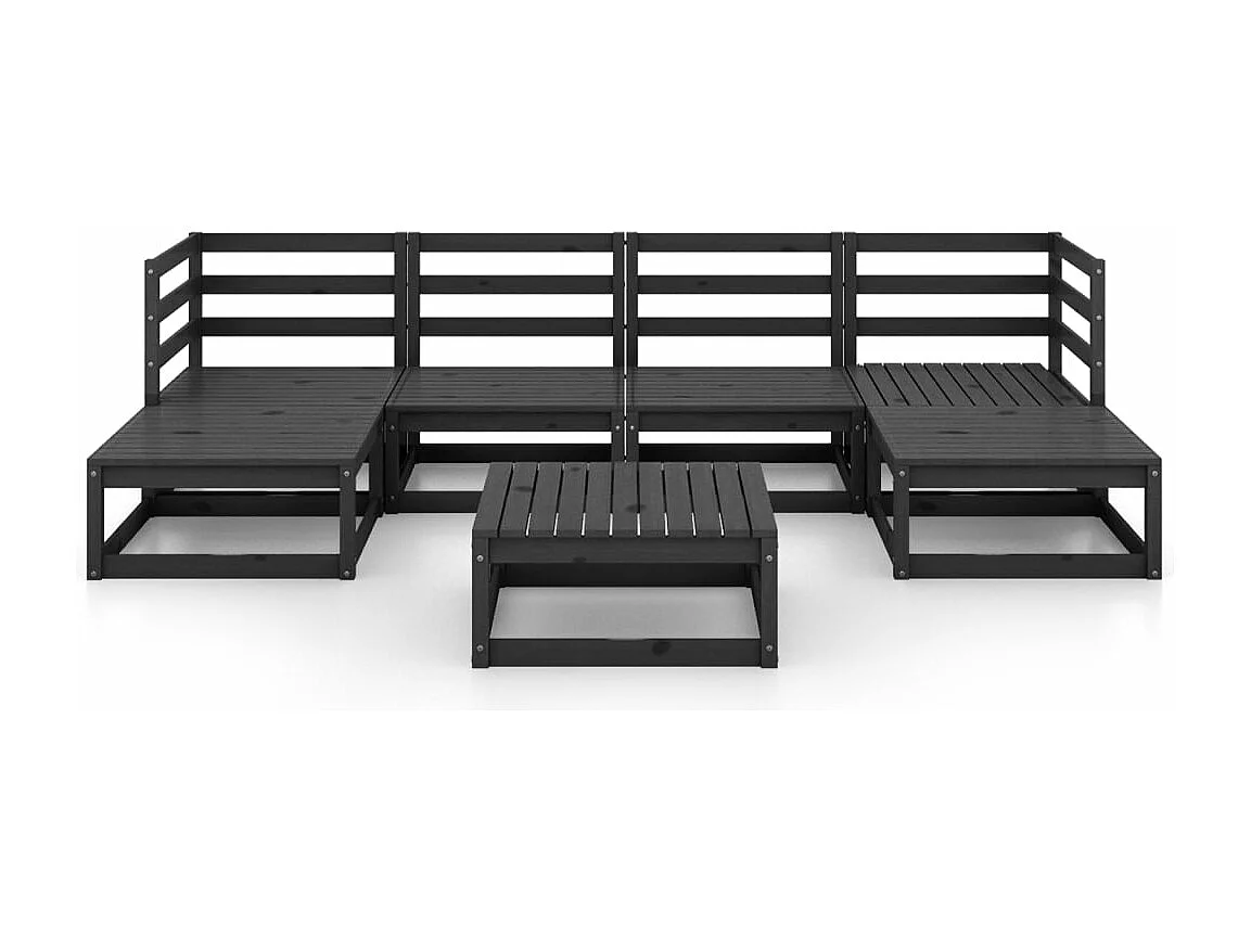 Salon de jardin 7 pcs bois de pin massif