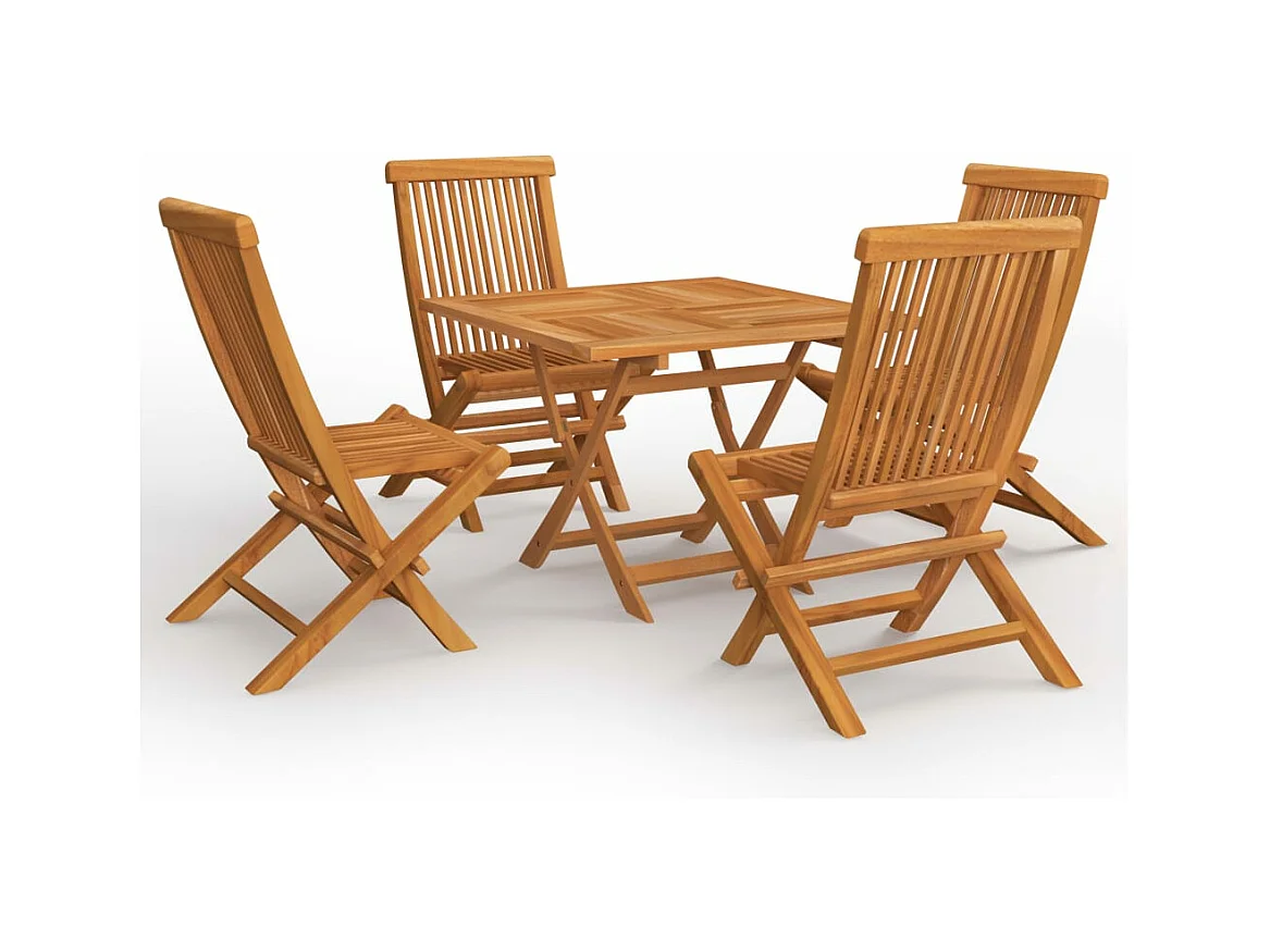 Salon de jardin 5 pcs Bois de teck massif