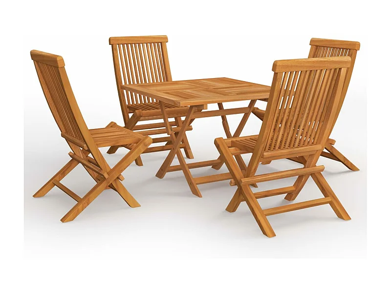 Salon de jardin 5 pcs Bois de teck massif