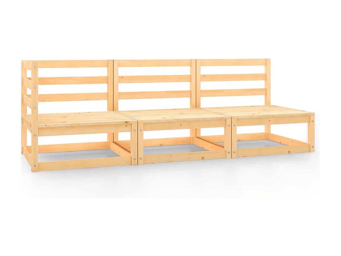 Mobili da giardino 3 pezzi in legno di pino massiccio