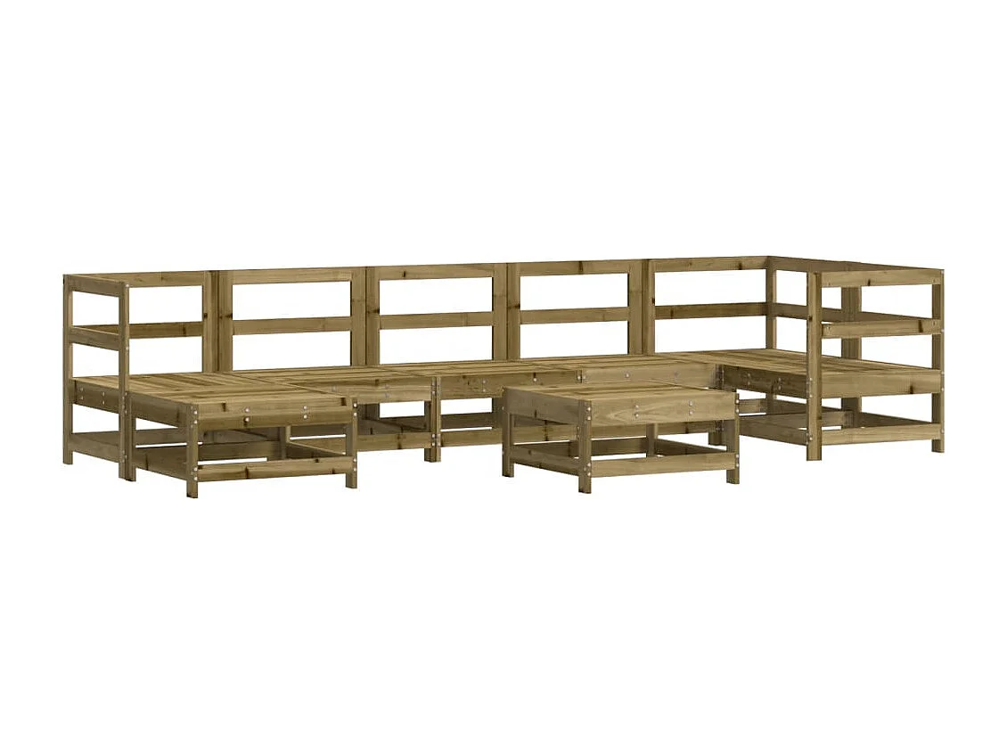 Mobili da giardino da 8 pezzi con cuscini in legno di pino impregnato