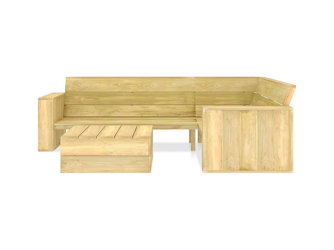 Muebles de jardín 2 piezas Madera de pino impregnada