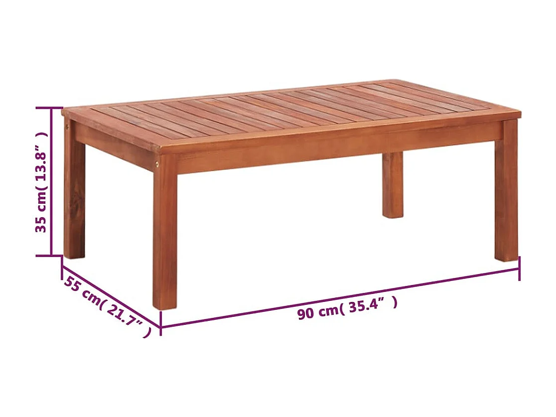 Salon de jardin 4 pcs Bois d'acacia solide