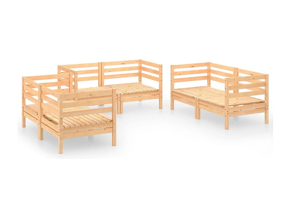 Mobili da giardino 6 pz. Legno di pino massiccio