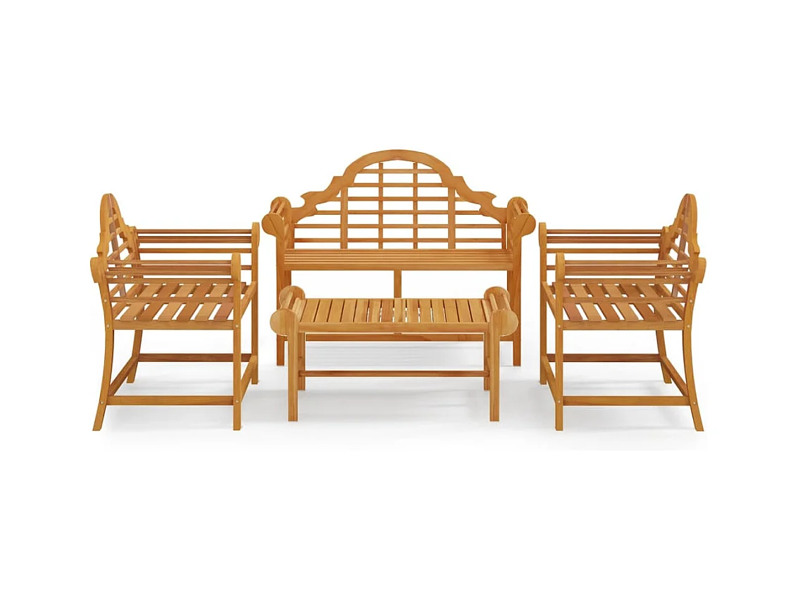 Salon de jardin 4 pcs Bois de teck solide