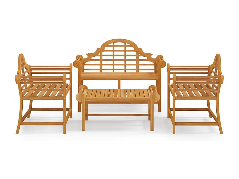 Salon de jardin 4 pcs Bois de teck solide
