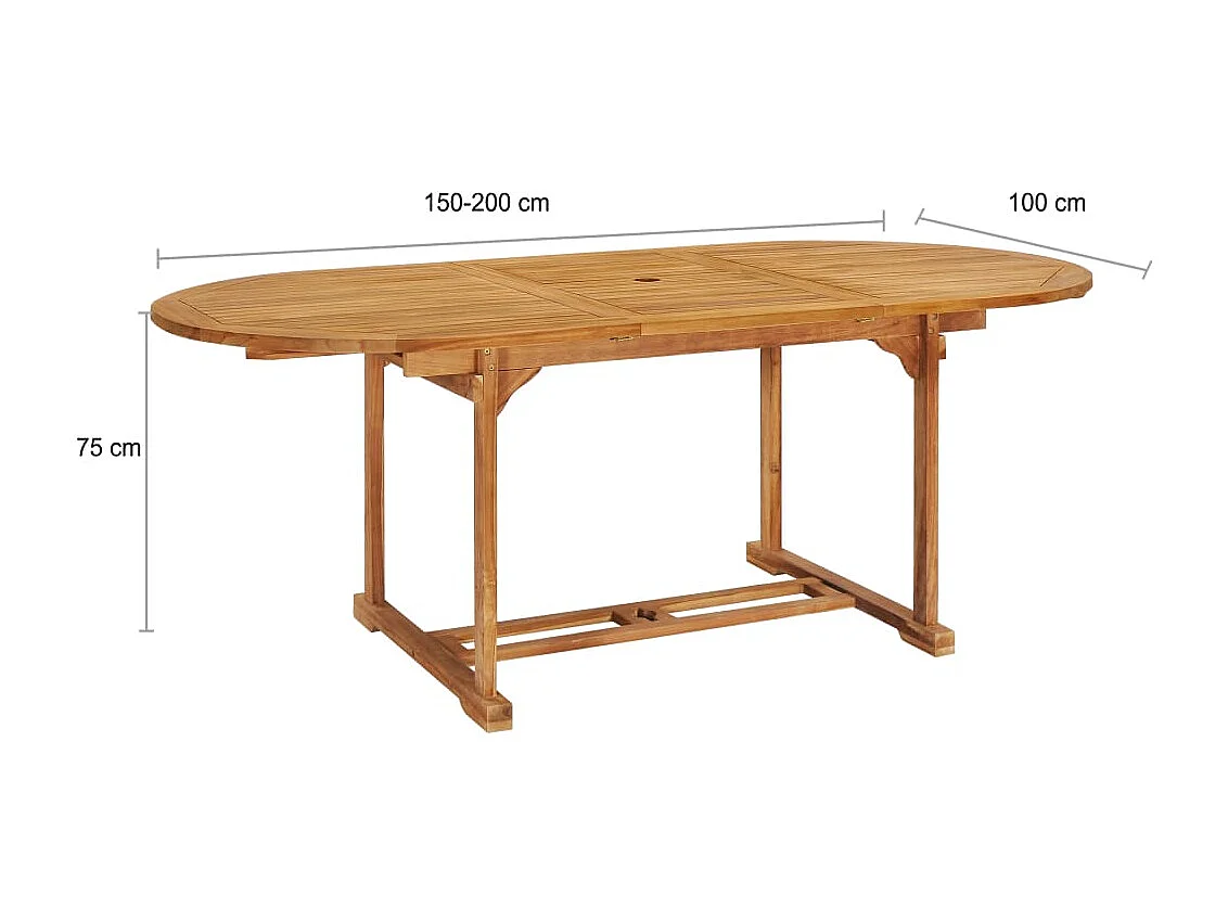 Salon de jardin 7 pcs Bois de teck massif