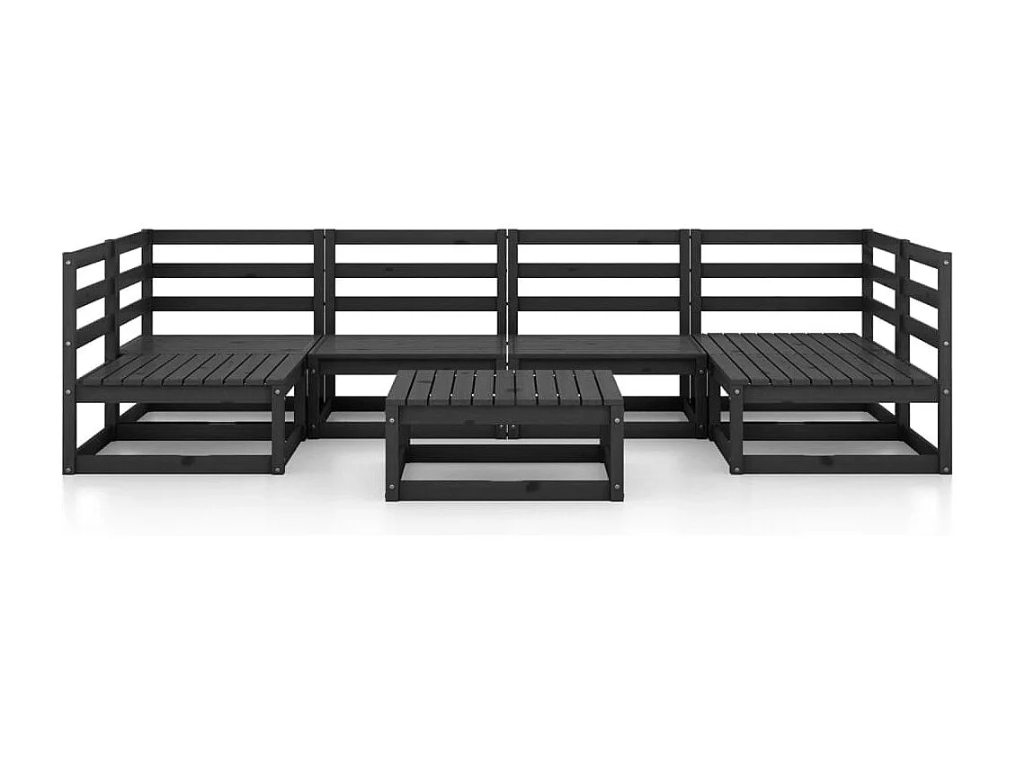Mobili da giardino 7 pezzi in legno di pino massiccio