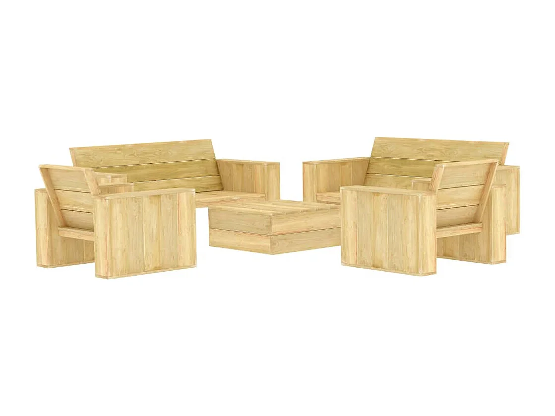 Salon de jardin 5 pcs Bois de pin imprégné