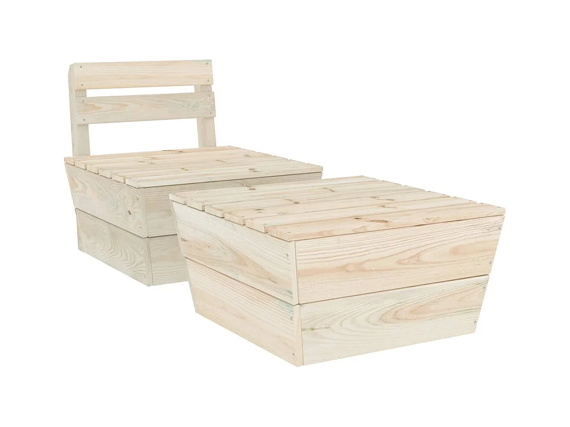 Salon de jardin 2 pcs Bois d'épicéa imprégné
