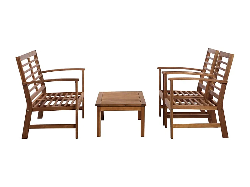 Muebles de jardín 4 piezas Madera maciza de acacia