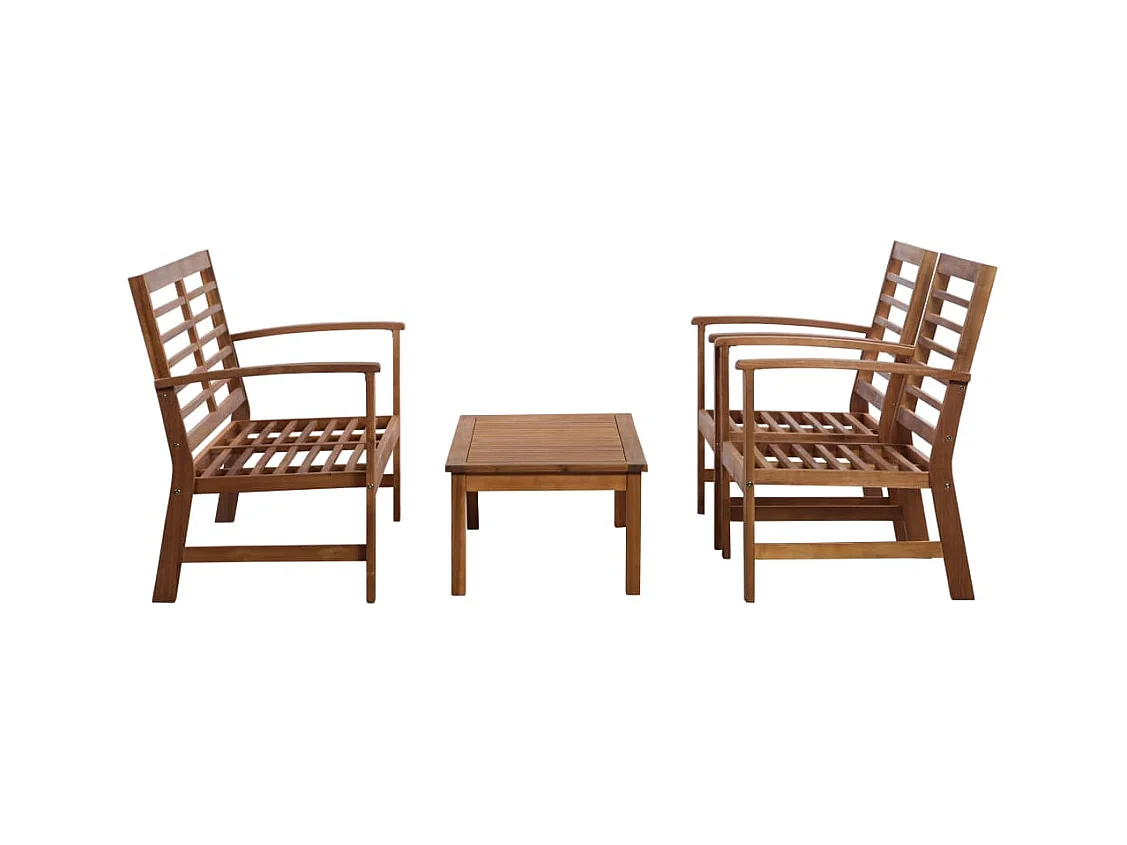 Mobili da giardino 4 pz. Legno massello di acacia