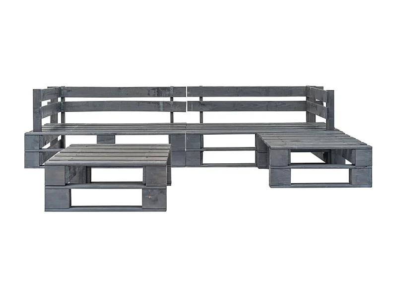 Salon de jardin palette 4 pcs Bois Gris