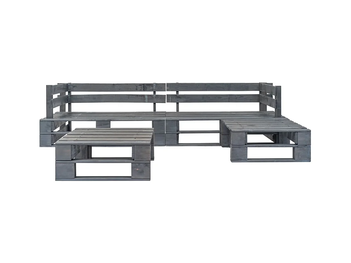 Pallet per mobili da giardino 4 pezzi in legno grigio