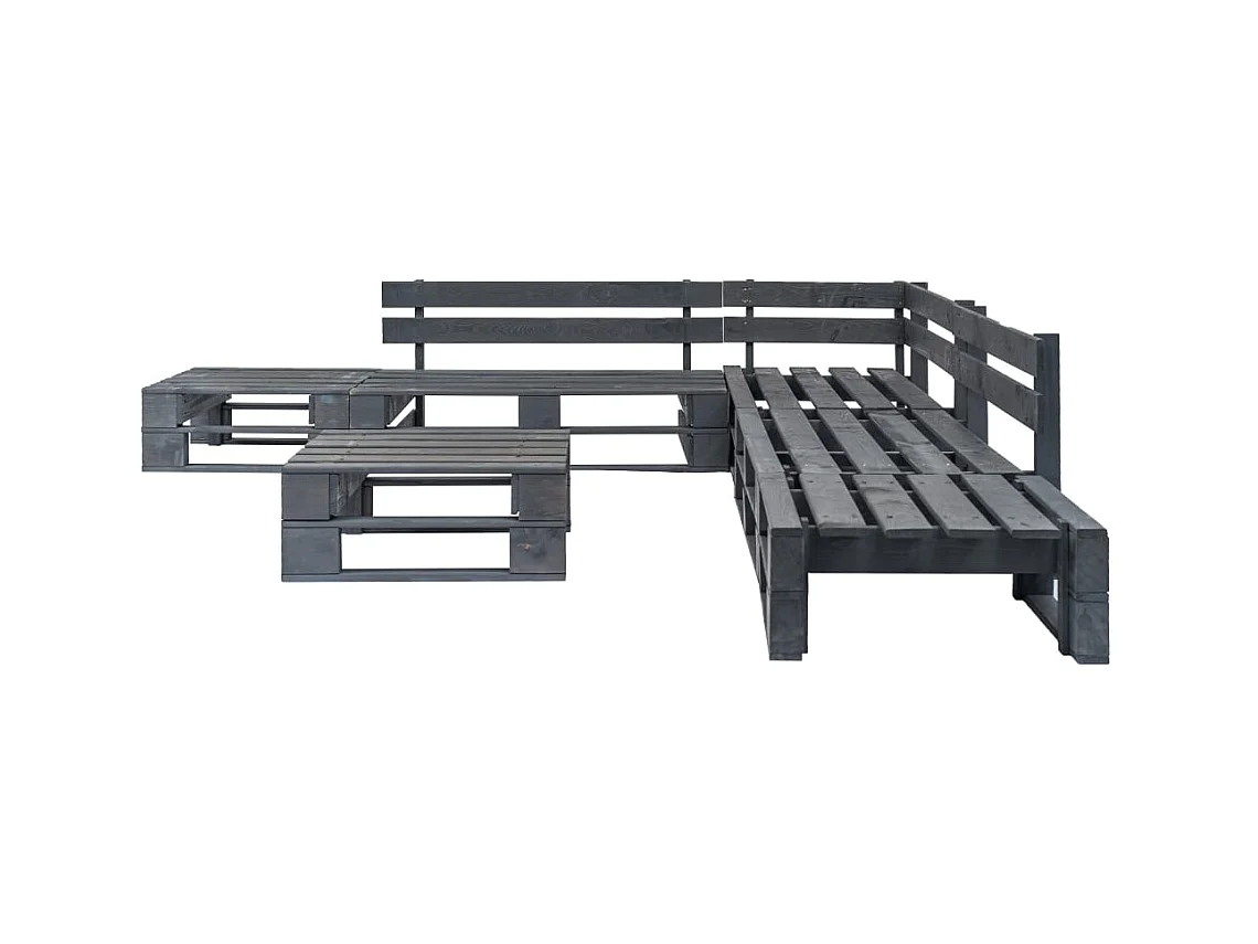 Pallet per mobili da giardino 6 pezzi in legno grigio