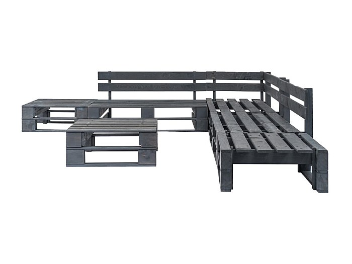 Salon de jardin palette 6 pcs Bois Gris