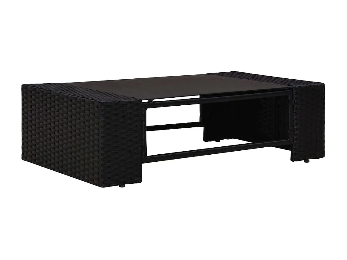 Mobili da giardino 2 pz. Resina intrecciata Nera