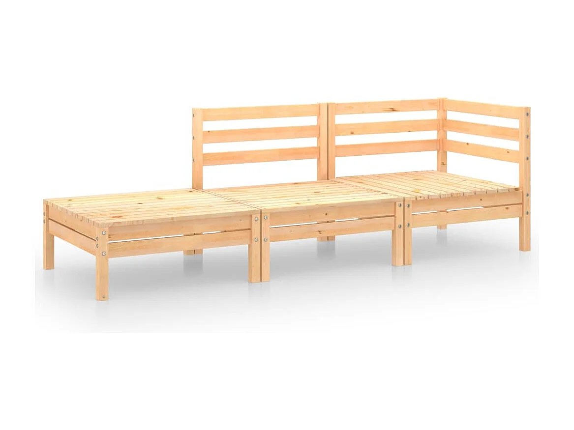 Muebles de jardín 3 piezas Madera maciza de pino.
