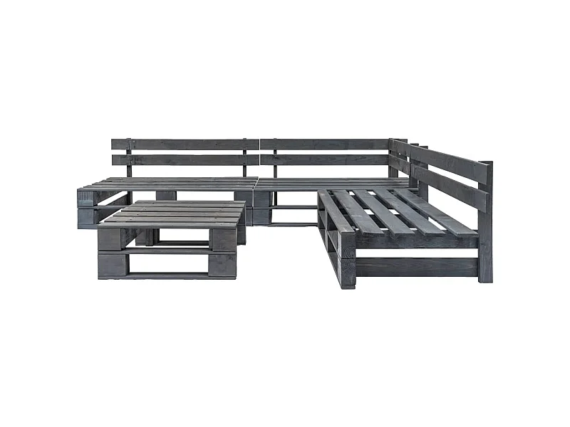 Pallet per mobili da giardino 4 pezzi in legno grigio