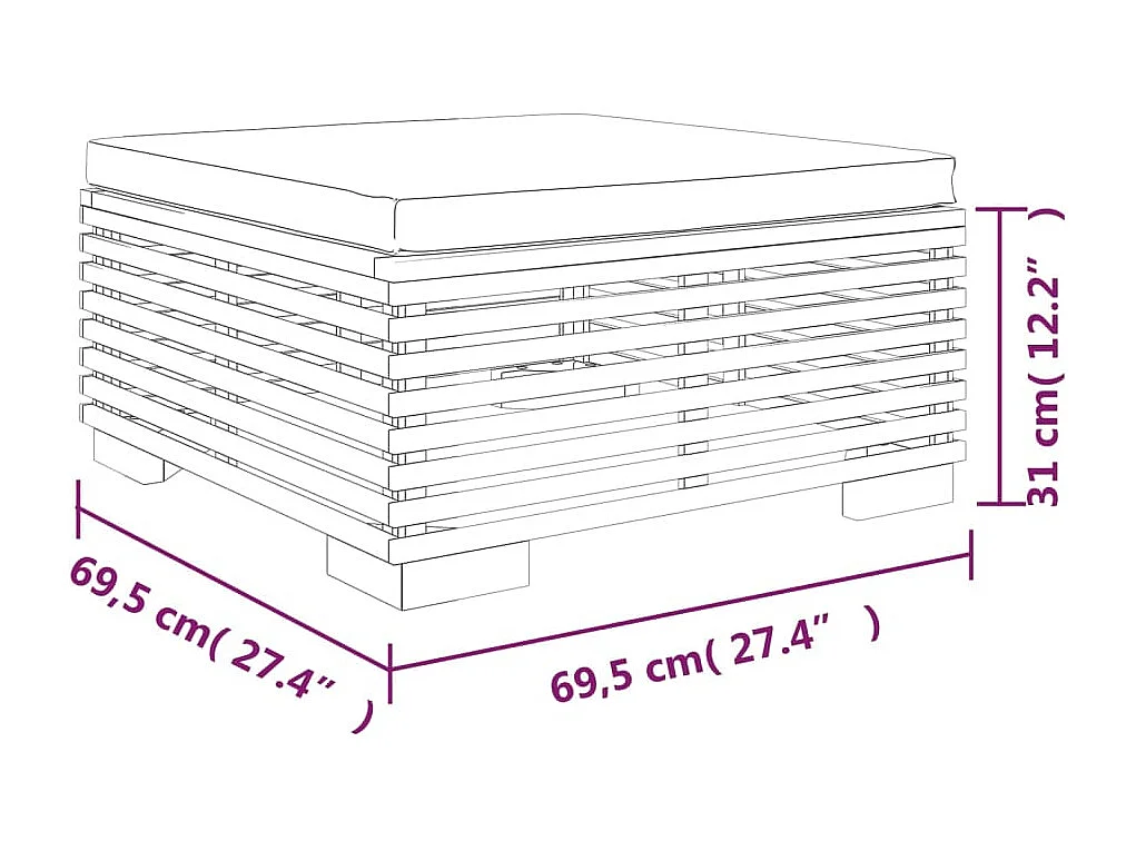 Salon de jardin 2 pcs Bois de teck massif