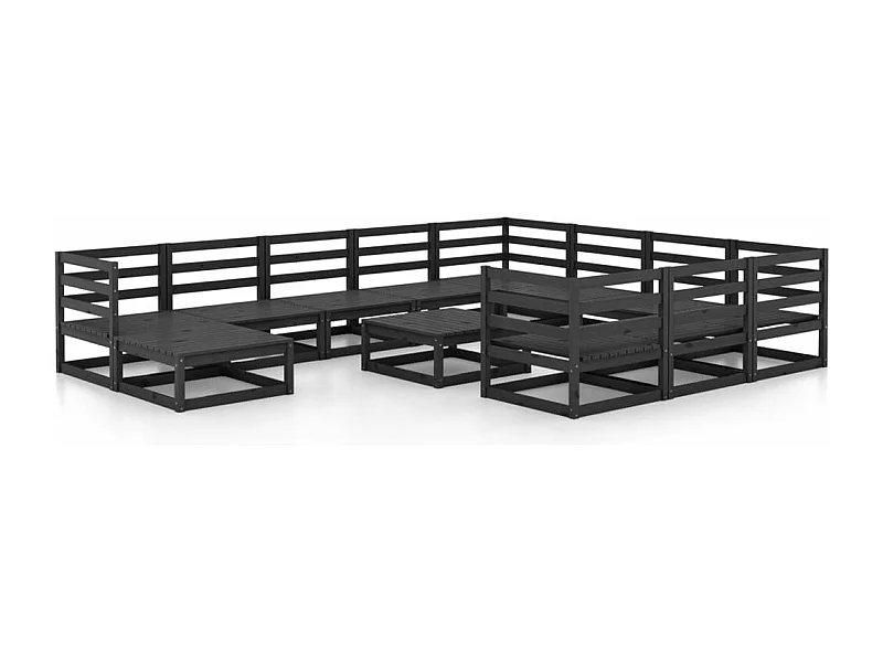 Muebles de jardín 12 piezas de madera maciza de pino.