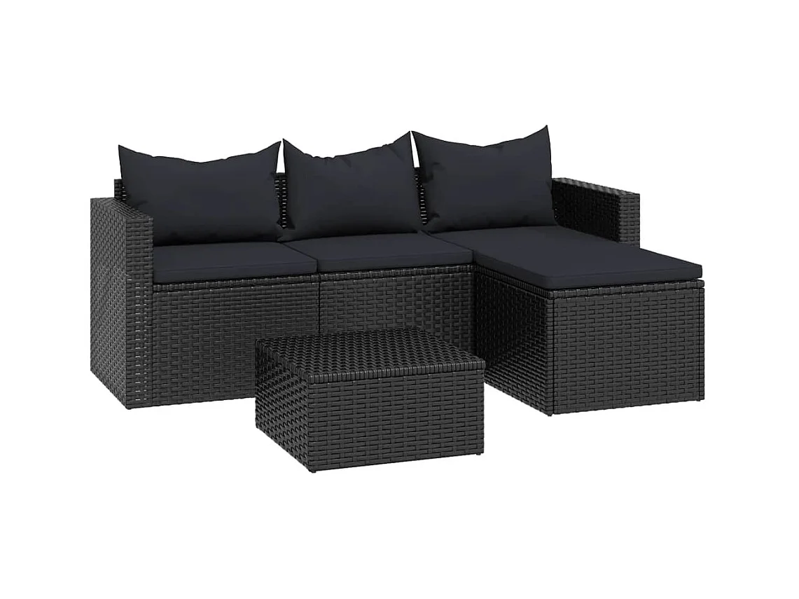 Mobili da giardino in resina intrecciata nera