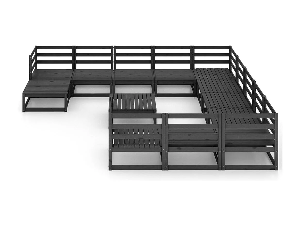 Mobili da giardino 13 pezzi in legno di pino massiccio