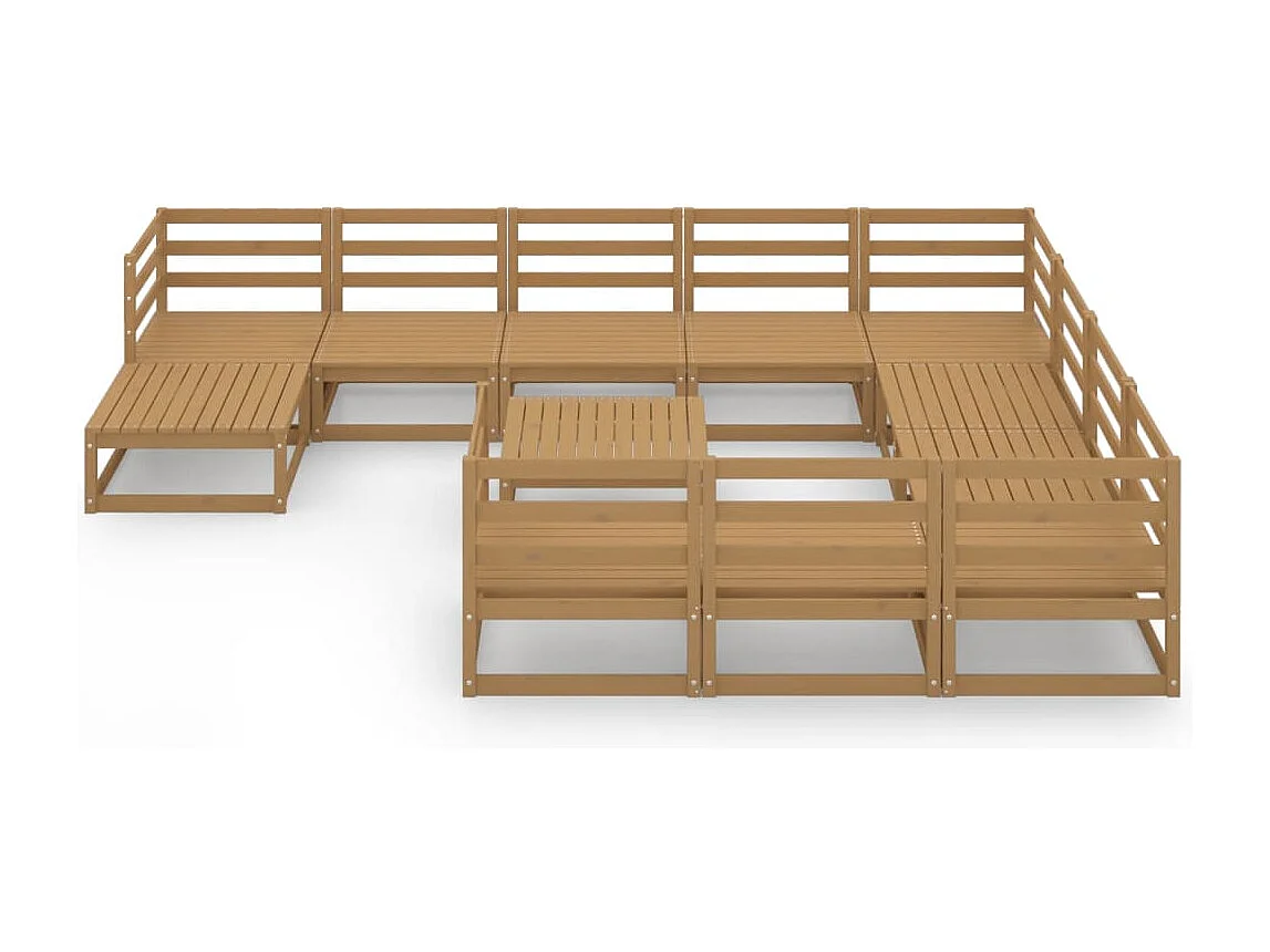 Mobili da giardino 12 pezzi in legno di pino massiccio