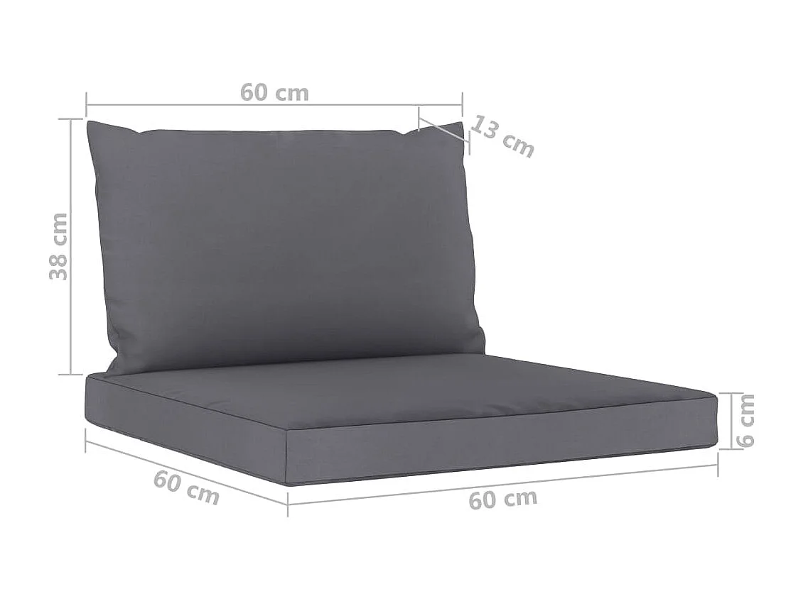 6 stuks tuinmeubelen met antraciet kussens