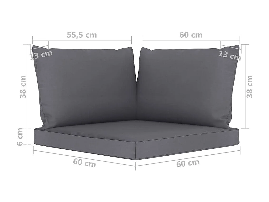 6 stuks tuinmeubelen met antraciet kussens