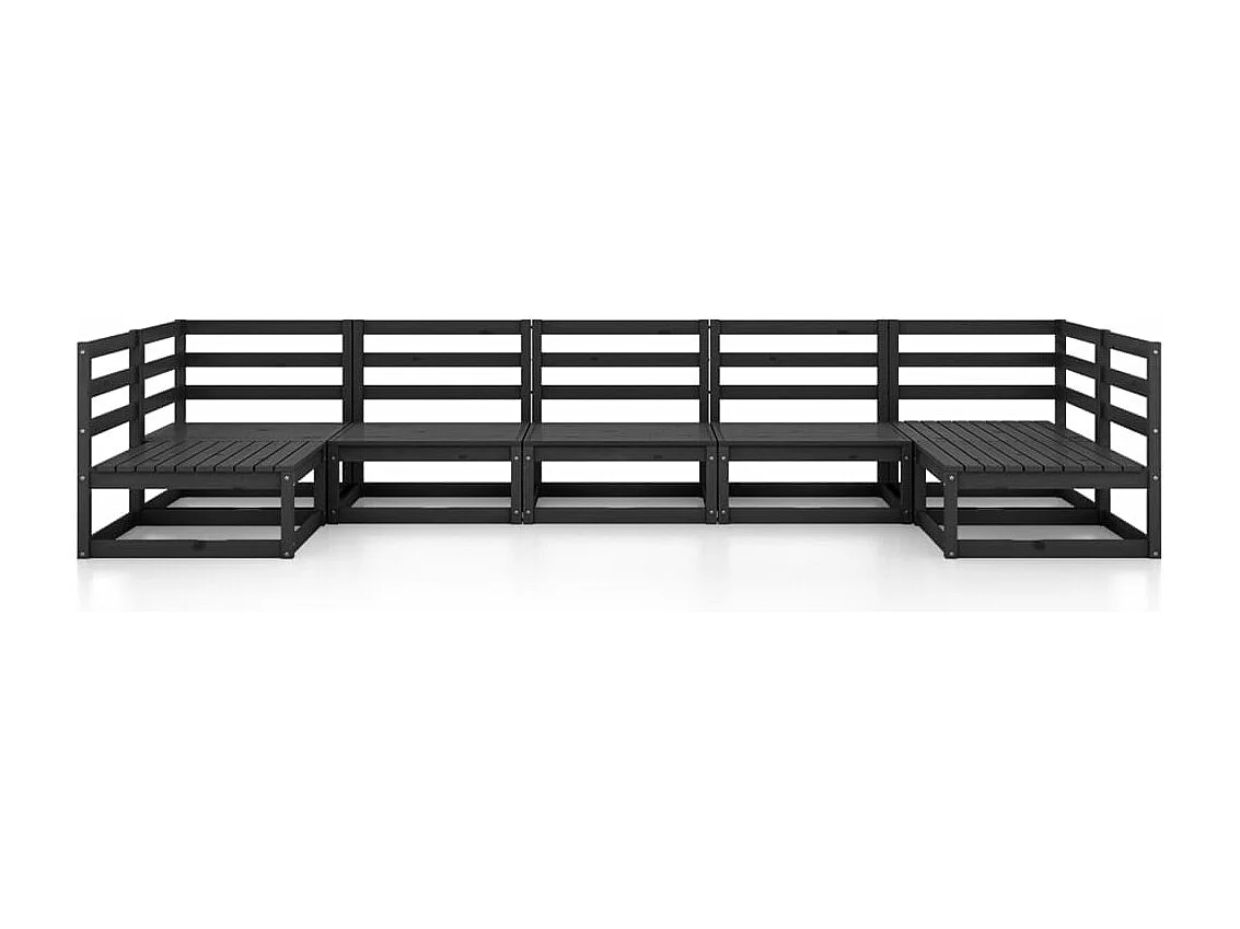 Móveis de jardim 7 peças em madeira maciça de pinho