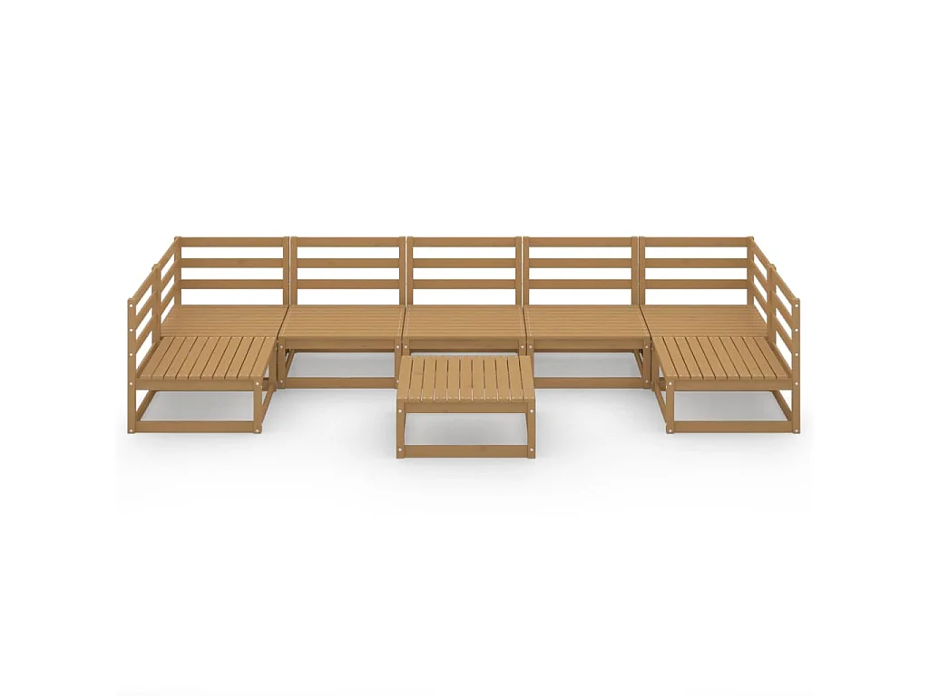 Salon de jardin 8 pcs bois de pin massif
