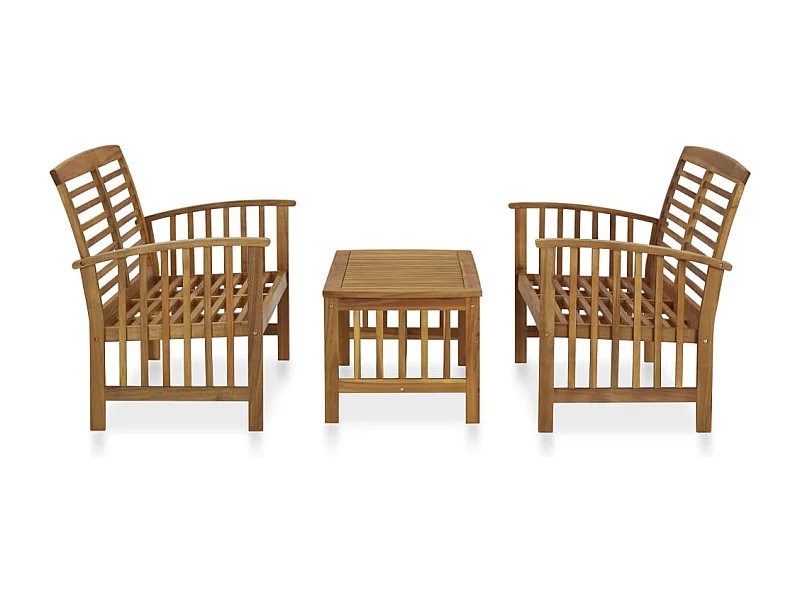 Muebles de jardín 3 piezas Madera maciza de acacia