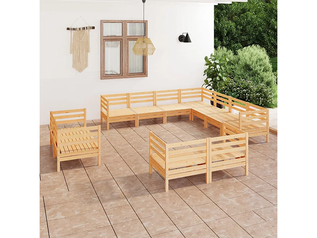 Mobili da giardino 11 pz. Legno di pino massiccio