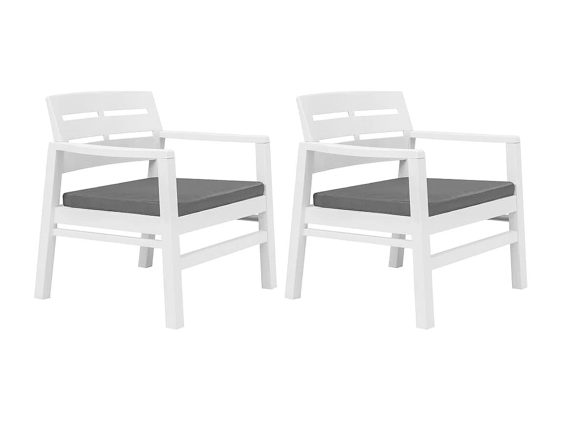 Salon de jardin 3 pcs plastique blanc