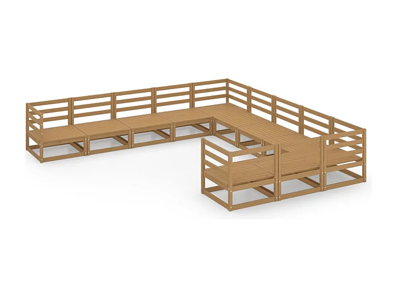 Tuinmeubelen 11 stuks massief grenenhout