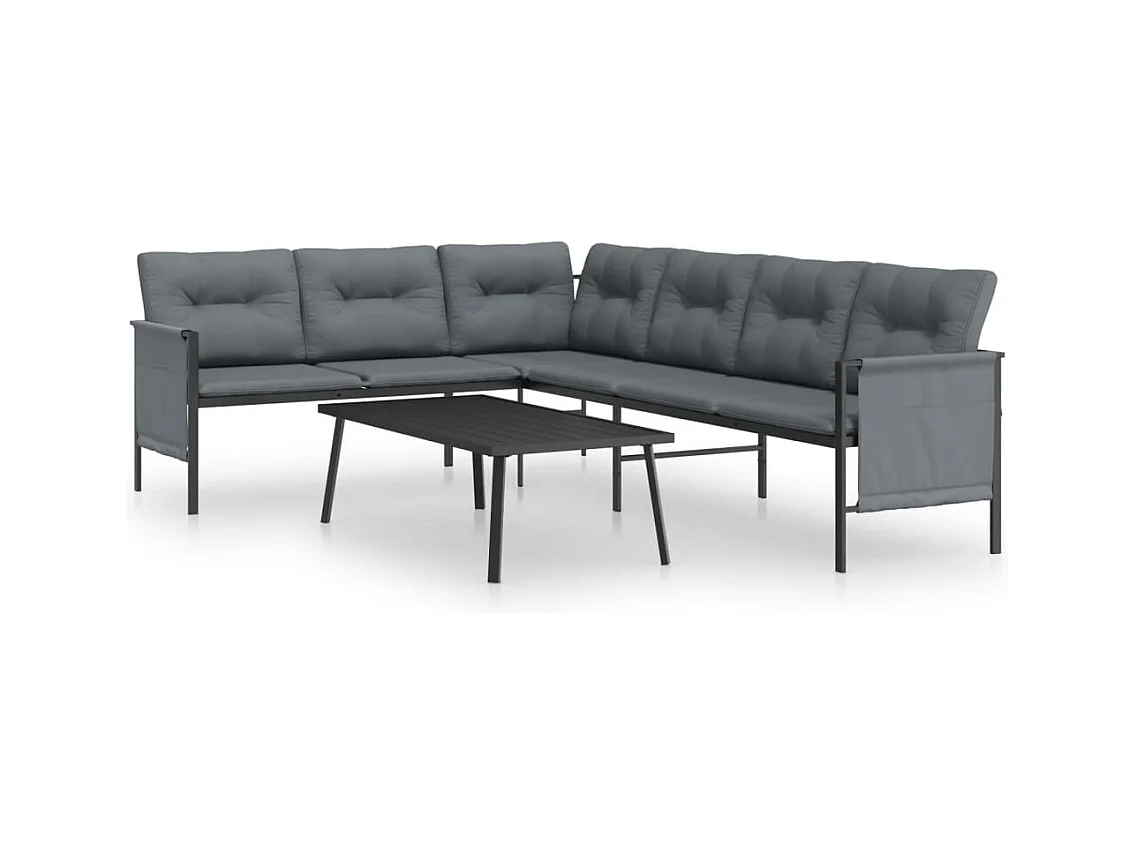 Salon de jardin 2 pcs anthracite acier