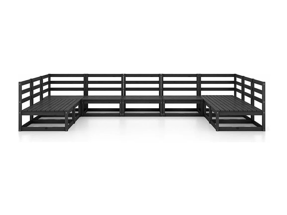 Mobili da giardino 9 pezzi in legno di pino massiccio