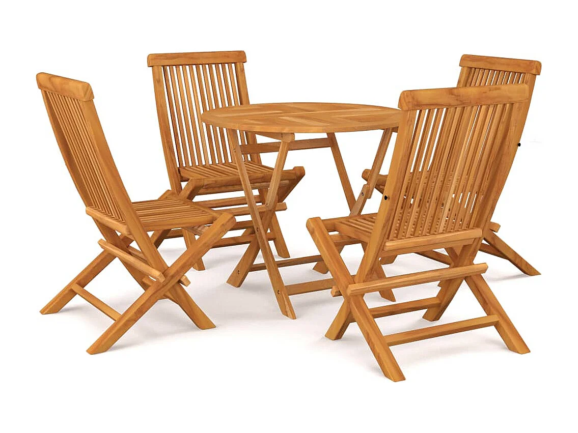 Salon de jardin 5 pcs Bois de teck massif