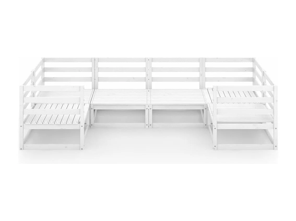 Salon de jardin 6 pcs bois de pin massif