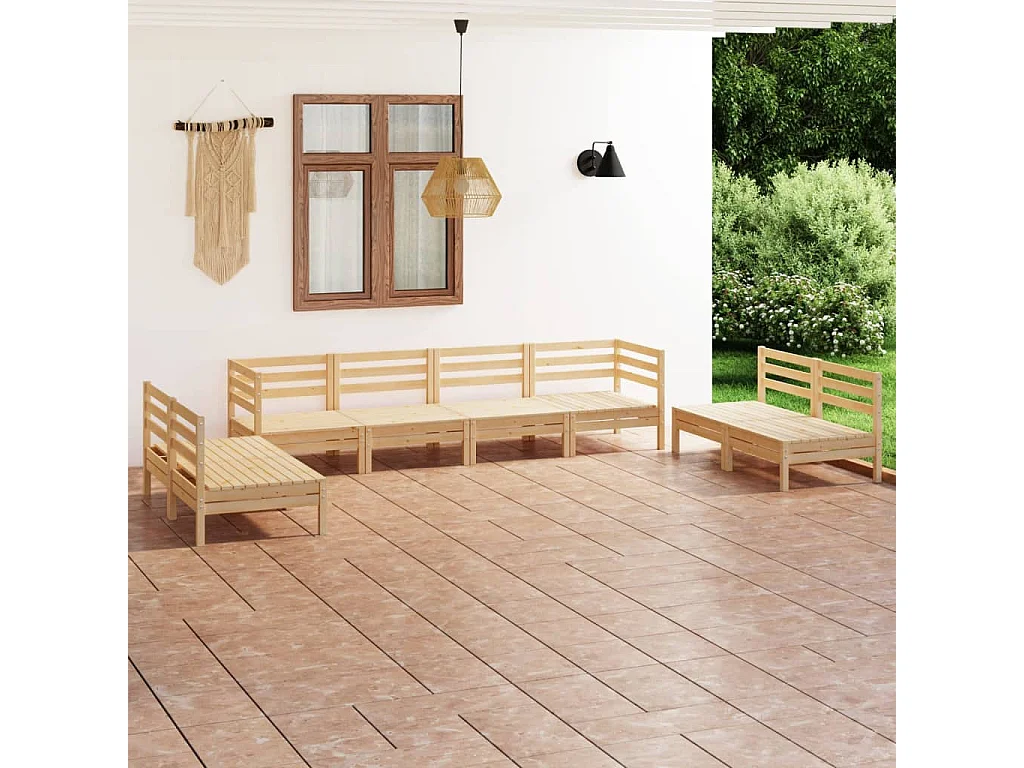 Gartenmöbel 8 Stk. Massives Kiefernholz