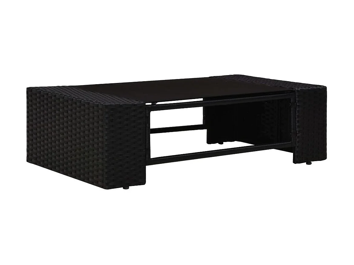 Salon de jardin 7 pcs Résine tressée Noir