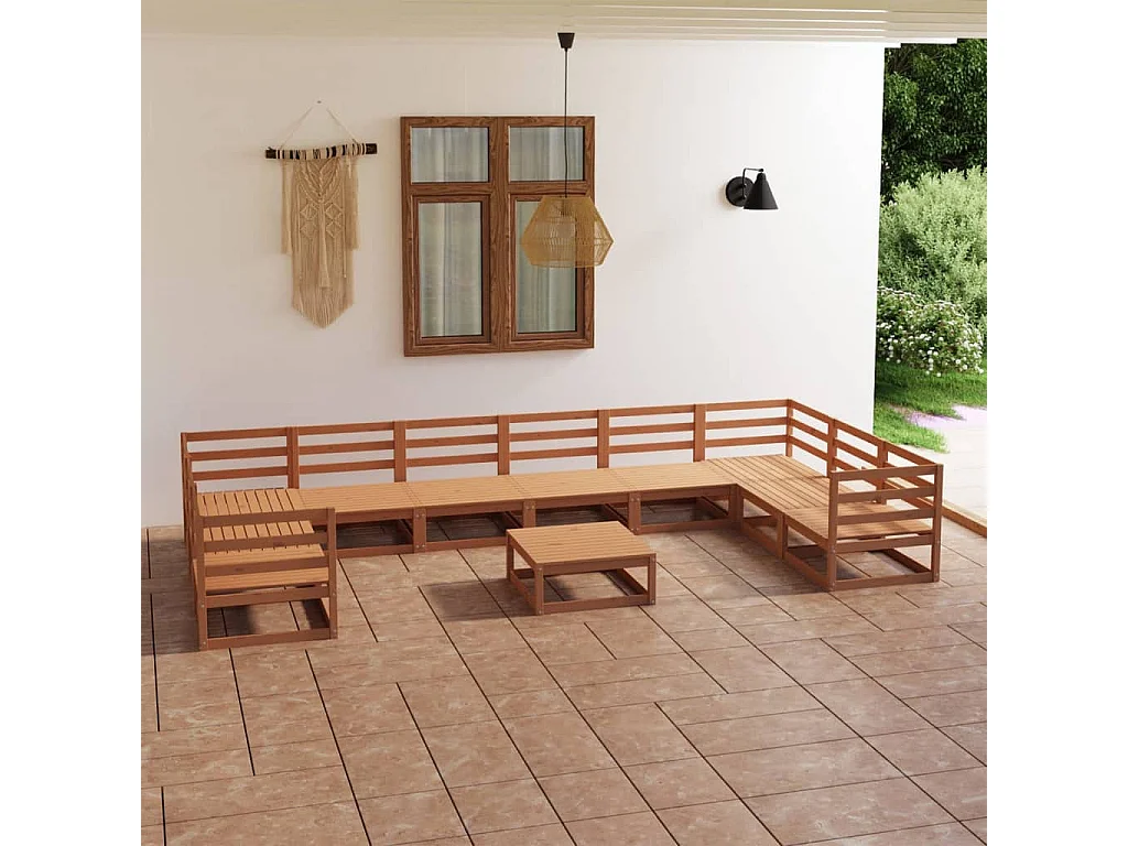 Gartenmöbel 11-teilig aus massivem Kiefernholz
