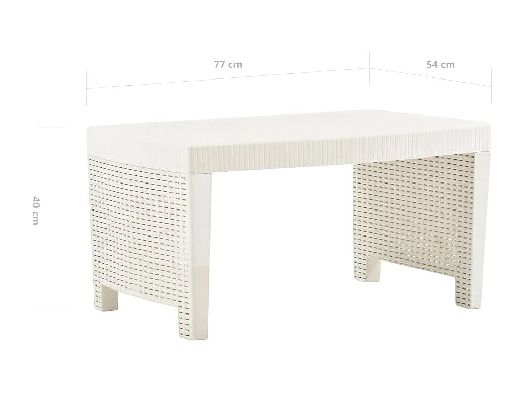 Salon de jardin 3 pcs Plastique Blanc